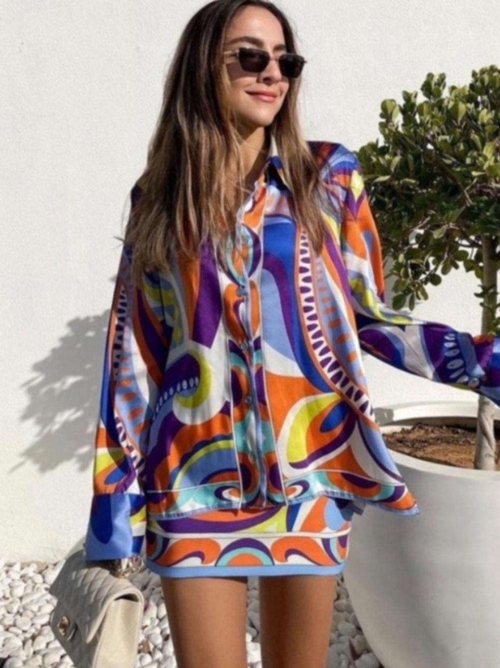 Zara Multicolored Pucci Style Printed Blouse